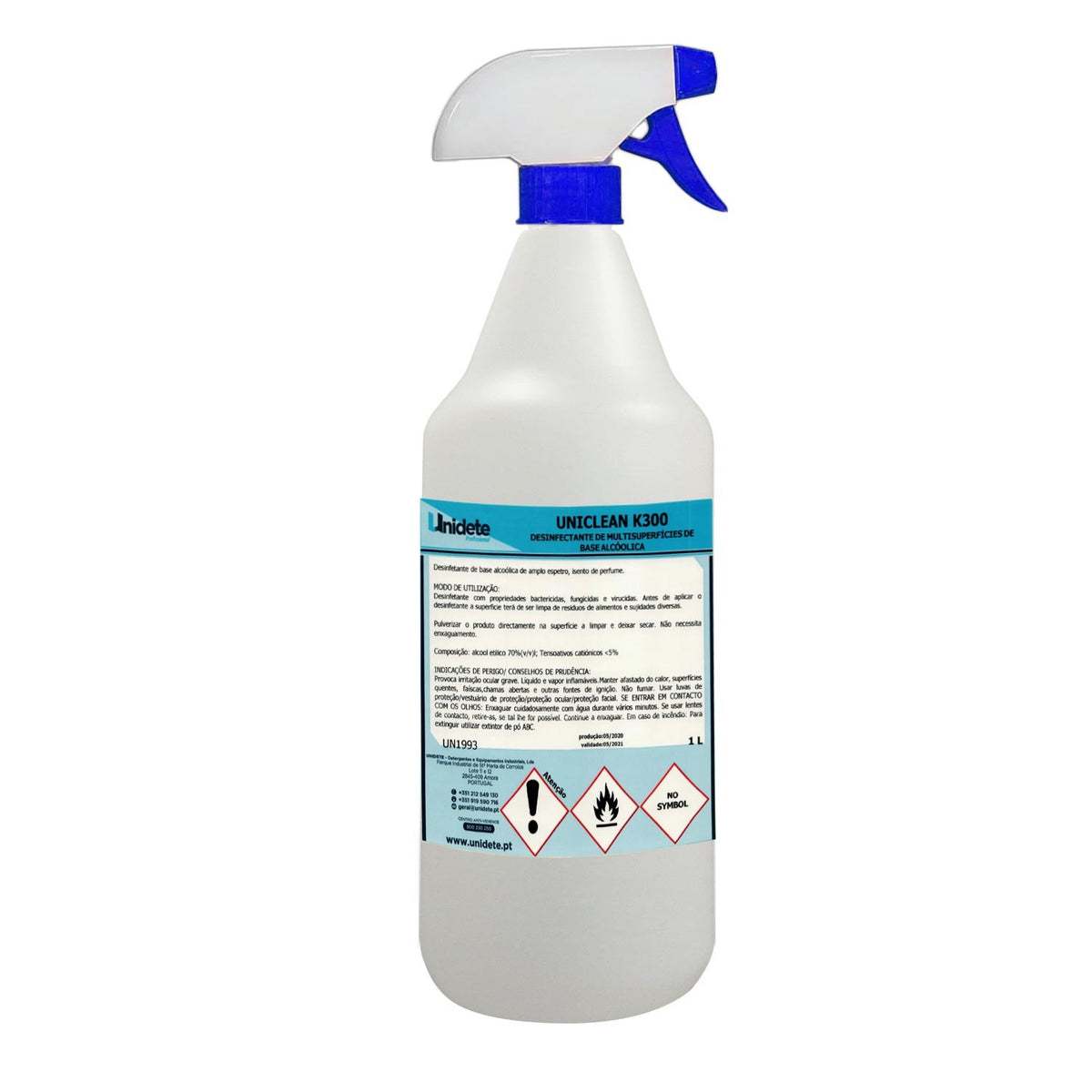 Desinfetante com álcool Uniclean K300 - imagem ilustrativa
