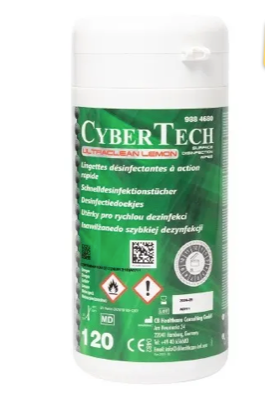 Toalhitas desinfetantes Cybertech de limão - 120 unidades