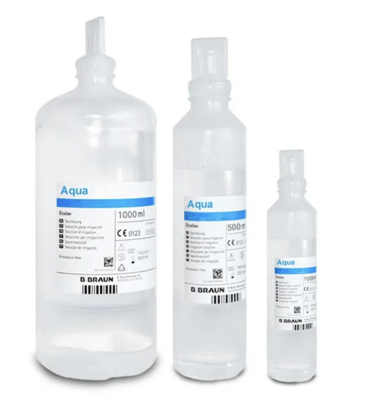 Água para irrigação B. Braun Aqua Ecolav - 100 ml