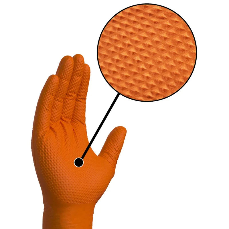 Luvas de nitrilo laranja Extreme Grip