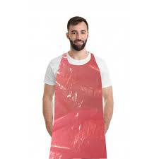 Avental descartável vermelho - fotografia ilustrativa