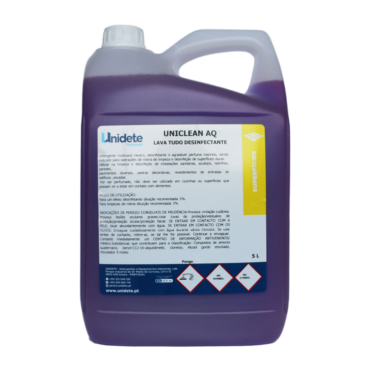 Desinfetante multiusos perfumado Uniclean AQ - 5 L - imagem ilustrativa