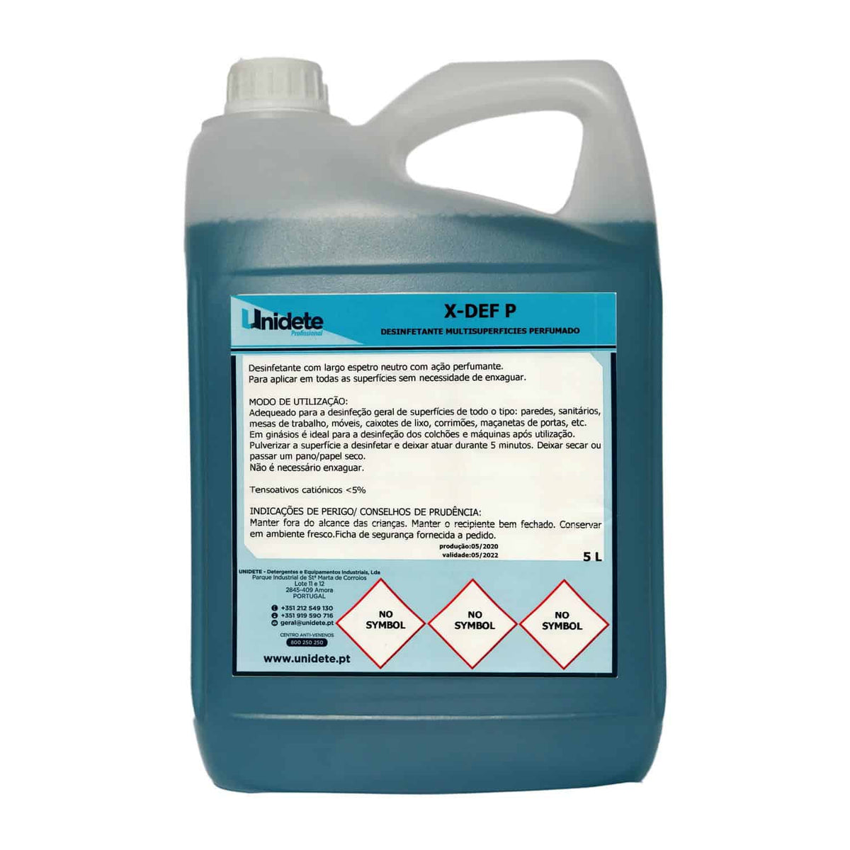 Desinfetante multissuperfícies perfumado Unidete X-DEF - 5 L