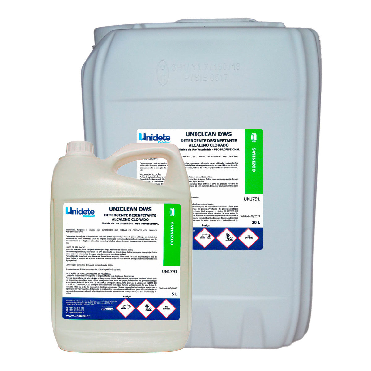 Biocida de uso veterinário para áreas alimentares Uniclean DWS - 5 L - imagem ilustrativa