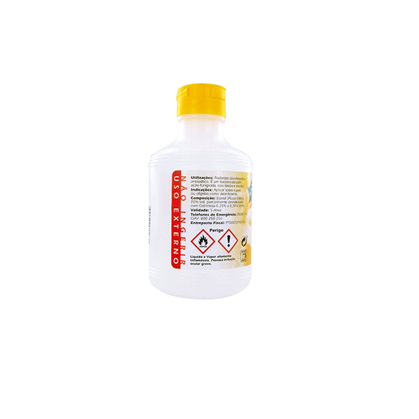 Álcool etílico sanitário AGA 70% vol. - 250 ml - rótulo e embalagem