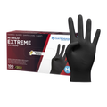 Embalagem ilustrativa de luvas 4gasa Extreme Negro sem pó, 100 unidades, no tamanho M.