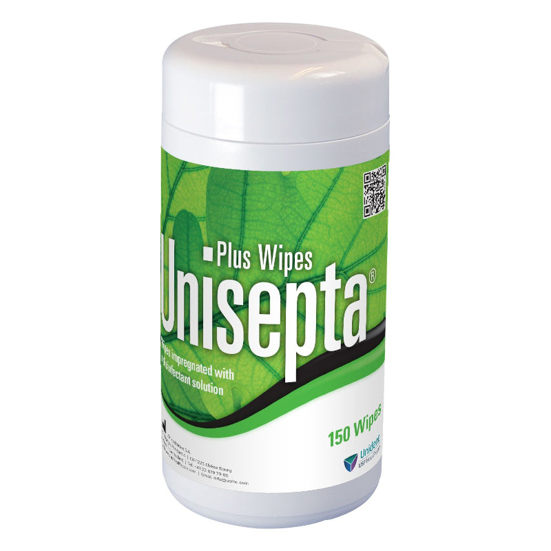 Toalhitas Unident Unisepta Plus Wipes - 12 × 150 unidades - Box - 12 × 150 toalhitas - imagem de uma embalagem