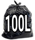 Imagem ilustrativa de um saco de lixo preto de 100 L