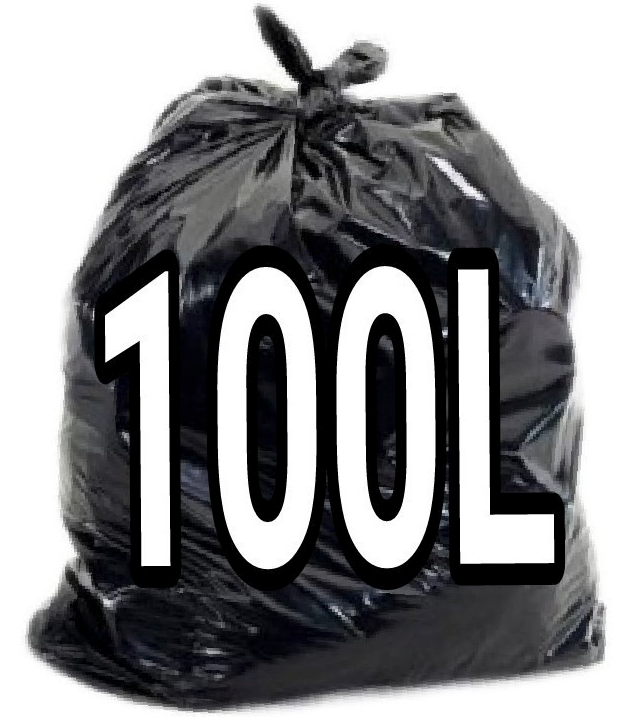 Imagem ilustrativa de um saco de lixo preto de 100 L
