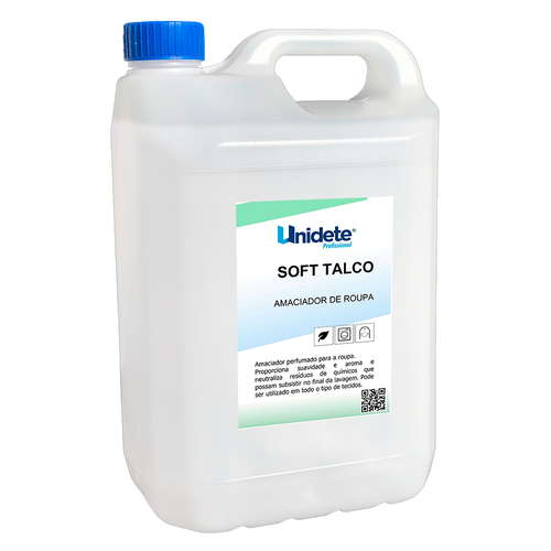 Amaciador Unidete Soft Talco - embalagem apresentada pelo fabricante